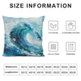 thumbnail image 6 of JRXY Sea Waves Decorative Throw Pillow Cover Ocean Theme Pillow Case Square Cushion Cover Blue Green 2pcs White, 6 of 6