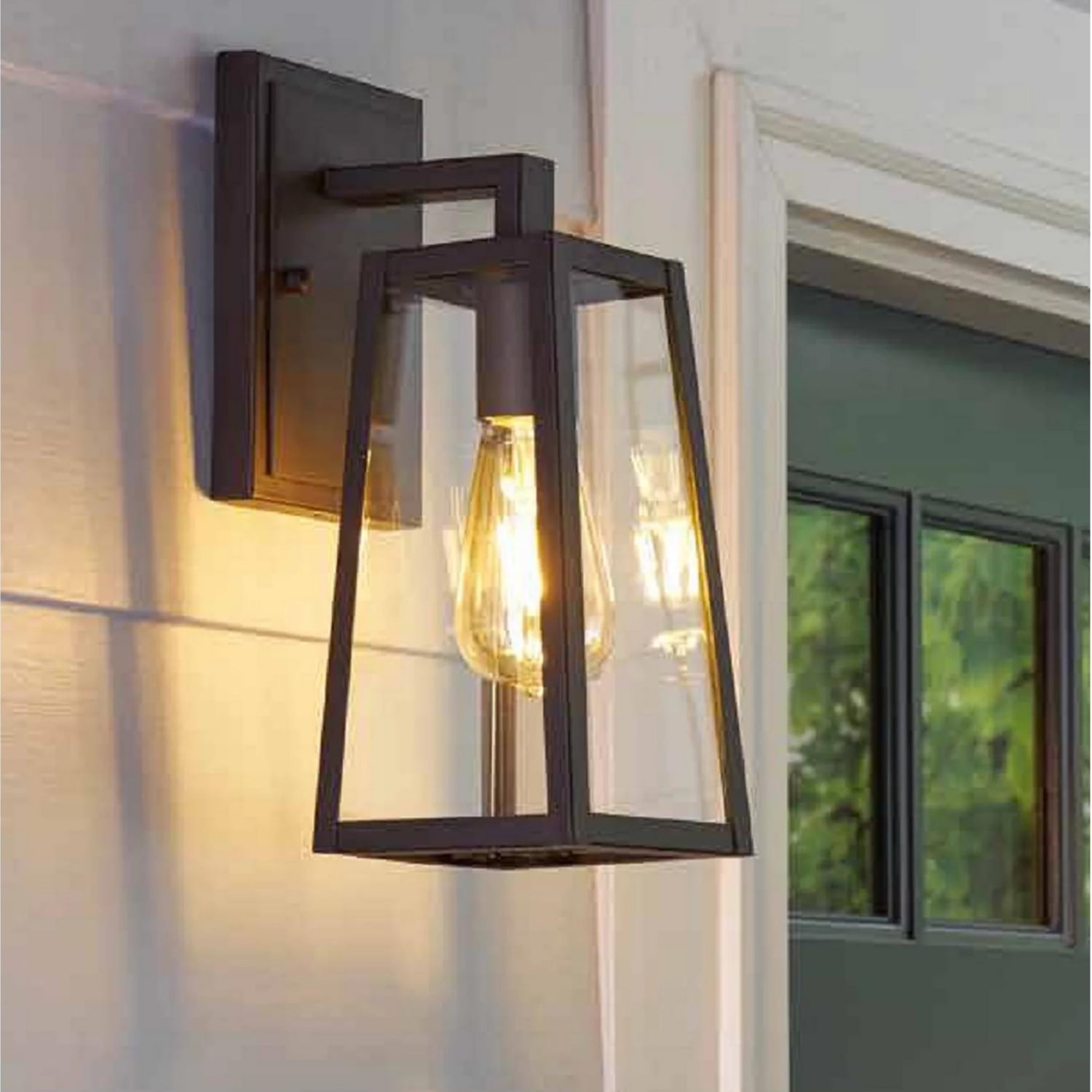 Better Homes & Gardens 12.5"H Modern Black Outdoor Wall Light, ST19 Bulb Not Included