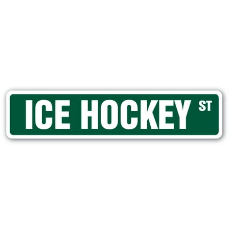 - ICE HOCKEY Aluminum Street Sign skates mask sticks pucks goalie | Indoor/Outdoor | 24