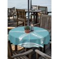 thumbnail image 3 of Outdoor Tablecloth with Umbrella Hole Zipper Turquoise Starfish Coastal Round Tablecloth 60" Waterproof Outside Table Cloth Nautical Seaside Farmhouse Striped Patio Table Cover Tablecloths for Picnic, 3 of 8