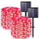 thumbnail image 1 of Guirnalda de luces solares para exteriores JMEXSUSS, paquete de 2 unidades, 33 pies, 100 LED, rojas, impermeables, 1 of 8