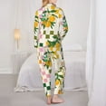 thumbnail image 5 of Disketp Pajamas Set Long Sleeve Sleepwear Womens Button Down Nightwear Pj Sets-Fruit, 5 of 9