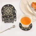 thumbnail image 5 of Haosy Set of 6 Drink Woven Coaster with Holder Heat Resistant Non-Slip Bar Coasters 4 Inches Snowflake Of Glod Feathers, 5 of 7