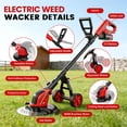 thumbnail image 3 of Tanbaby 12-inch Cordless Weed Wacker, 21V Electric Weed Eater, with 2 x 3.0 Ah Battery & 4 Types Blades, Brush Cutter/Grass Trimmer with Wheel for Yard Garden Clearing, 3 of 10