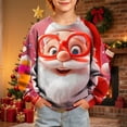 thumbnail image 4 of Qzwdhjm Christmas Sweatshirts for Girls Santa Graphic Crewneck Sweatshirt Thin Fleece Long Sleeve Pullover for Winter Xmas 5-15 Years, 4 of 8