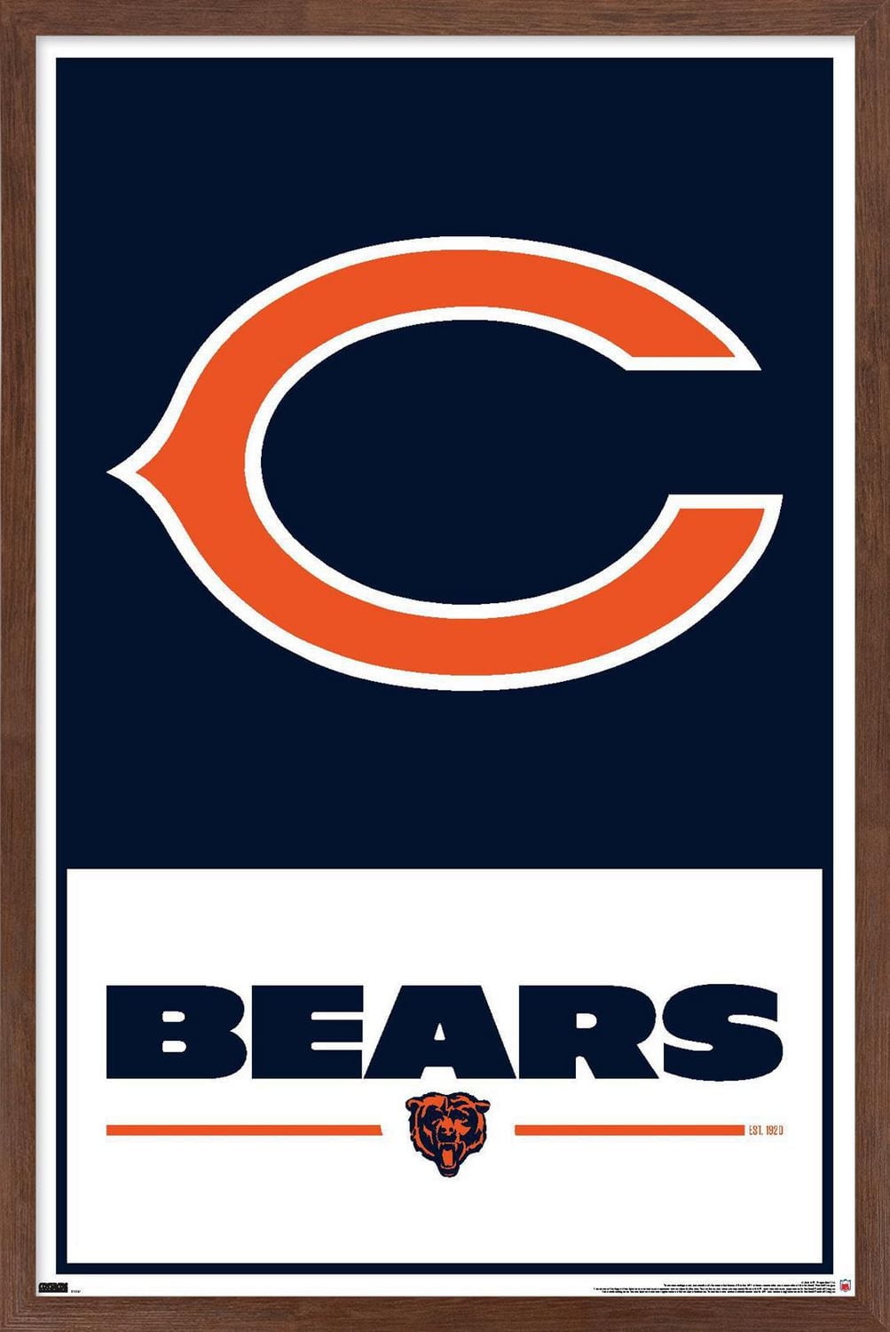 NFL Chicago Bears - Logo 21 Wall Poster, 22.375" x 34" Framed