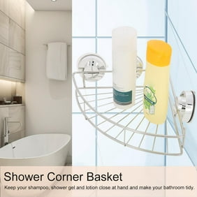 Yosoo Bathroom Stainless Steel Shower Basket Suction Cup Corner