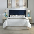 thumbnail image 2 of Regina Navy Blue Velvet Upholstered Queen Headboard, 2 of 5