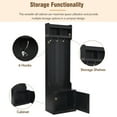 thumbnail image 5 of EUROCO 3-in-1 Slim Hall Tree with Storage, Multi-Functional Hall Tree, Coat Rack with 6 Hanging Hooks, Bench, Storage Cabinet and Elegant Foyer Cabinet for Hallway and Living room, Black, 5 of 8