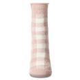 thumbnail image 2 of MeMoi Women's Gingham Plaid Roll Top SuperSoft Cozy Crew Sock - Womens - Female, 9-11, Rose, 2 of 3