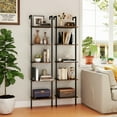 thumbnail image 5 of Resenkos 5-Tier Wall-Mounted Ladder Shelf - Anti-Tipping Kits, Home Office Use, Rustic Brown & Black, 5 of 8