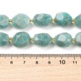 thumbnail image 4 of Natural Amazonite Beads Strands Faceted Oval with Seed Beads 12~16x10~14mm Hole: 1mm 22~25pcs/strand 15.16''~15.63''(38.5~39.7cm), 4 of 4