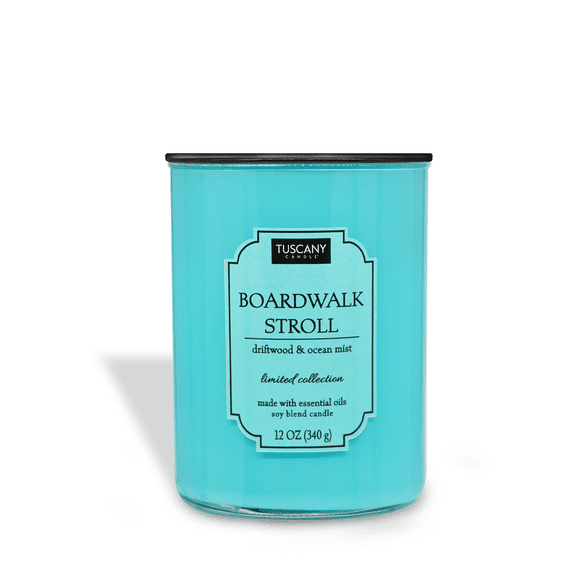 Tuscany Candle Boardwalk Stroll: Driftwood & Ocean Mist Scented Candle, 12 oz – Colorsplash Collection