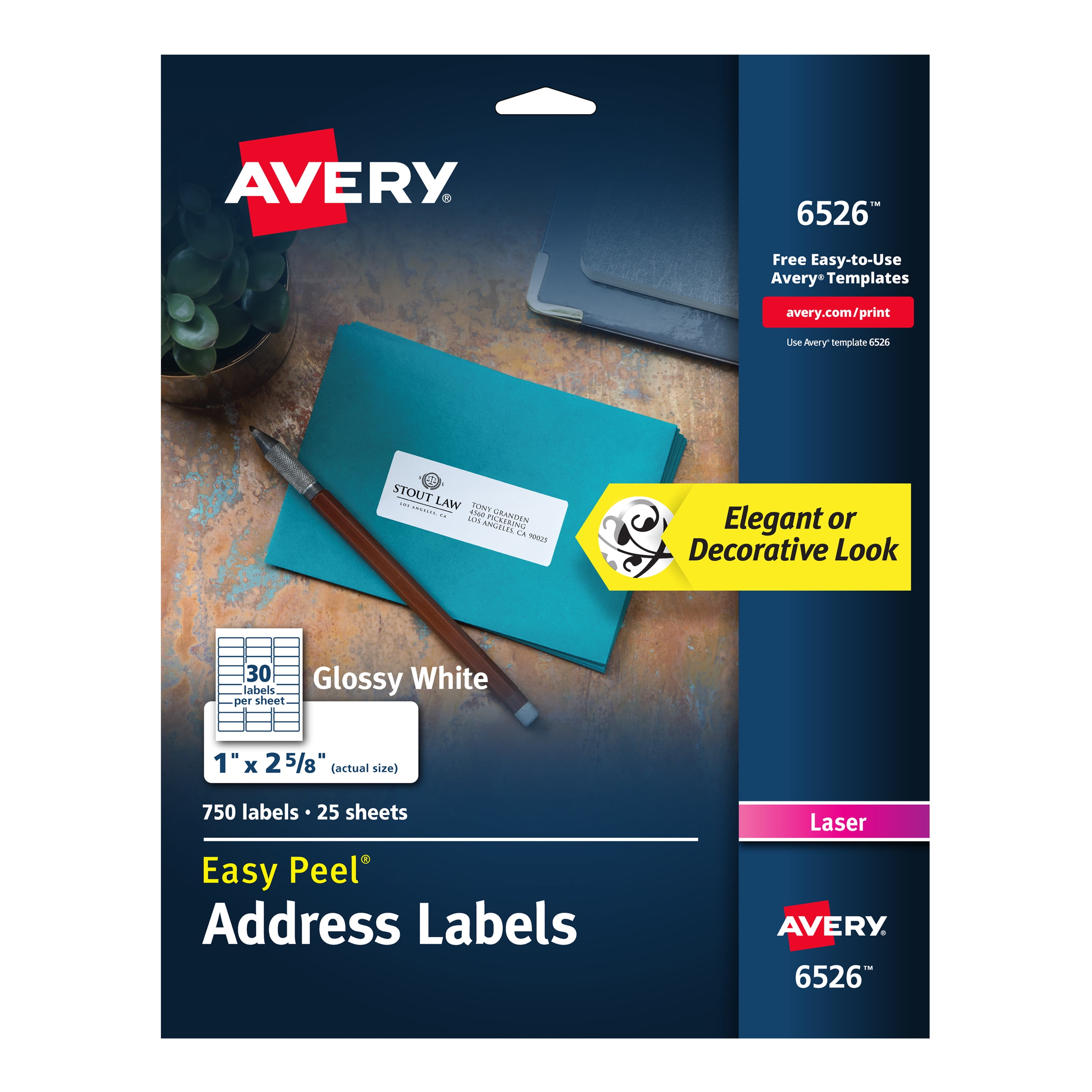 Avery Address Labels Sure Feed Technology Laser Only 1 X 2 5 8