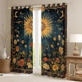 thumbnail image 2 of Manfei Boys Girls Moon Sun Curtains Pack of 2 (42x84 Each),Bohemian Chic Flower Curtains Blackout,Starry Sky Bedroom Curtains,Microfiber Bedroom Decor, 2 of 6