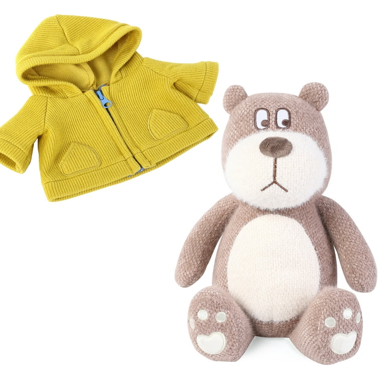 Shininglove Hansbear 13.8in Dressed Teddy Bear, Cute Stuffed Animal with  Removable Zip-up Jacket for Boys Girls, Plush Toy for Birthday Christmas 