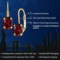 thumbnail image 2 of Gem Stone King 18K Yellow Gold Plated Silver Red Rhodolite Garnet Earrings for WomenWomen | 2.70 Cttw | Gemstone January Birthstone | Oval 8X6MM, 2 of 6