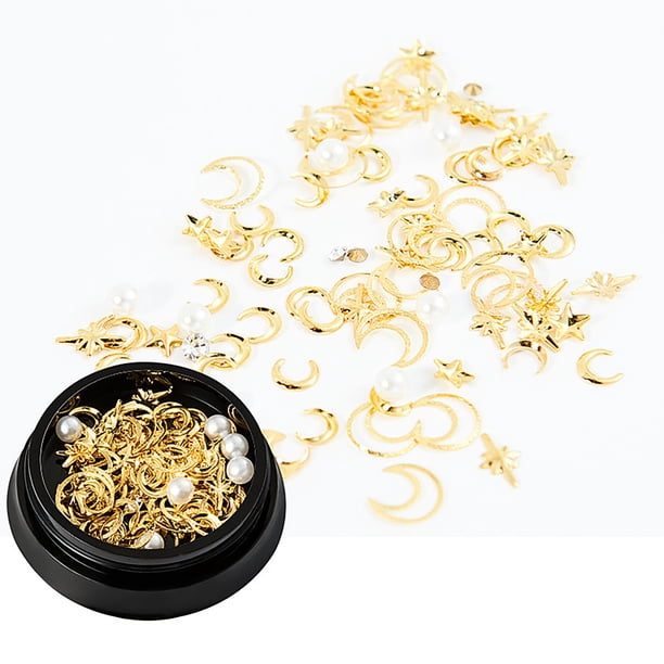 Xihbxyly Set de Decoración de Uñas, Lentejuelas de Cobre En Forma de Estrella, Elegantes Diamantes de Imitación para Uñas Naturales, Accesorio Único para La Decoración Del Hogar, Diseño de Uñas Diy,