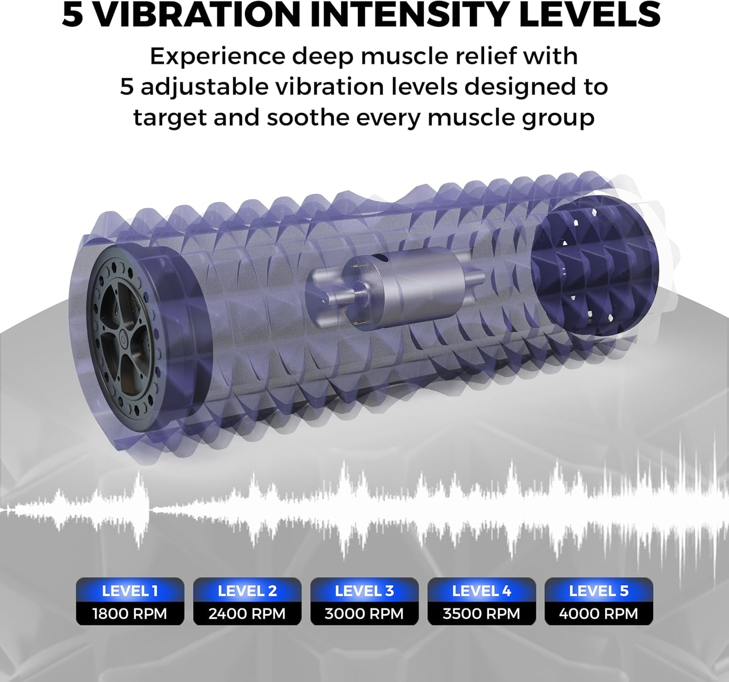 Nordic Lifting Vibrating Foam Roller – 5-Speed Deep Tissue Back Roller for Muscle Massage & Recovery Blue