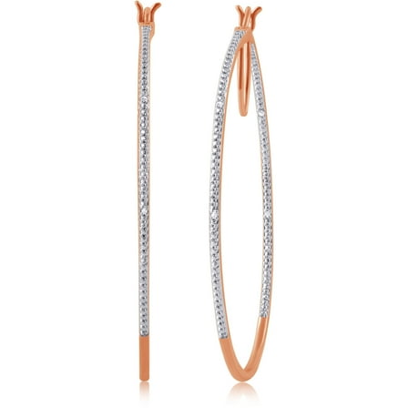 Arista Diamond Accent 14k Rose Gold Plated Hoop