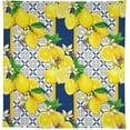 thumbnail image 5 of Yellow Lemon Tablecloth for Kitchen Table, Spring Summer Seasonal Navy Blue Tiles Watercolor Lemon Flower Print Table Cloth for Indoor Outdoor Wedding Party Decor 60x120in, 5 of 6