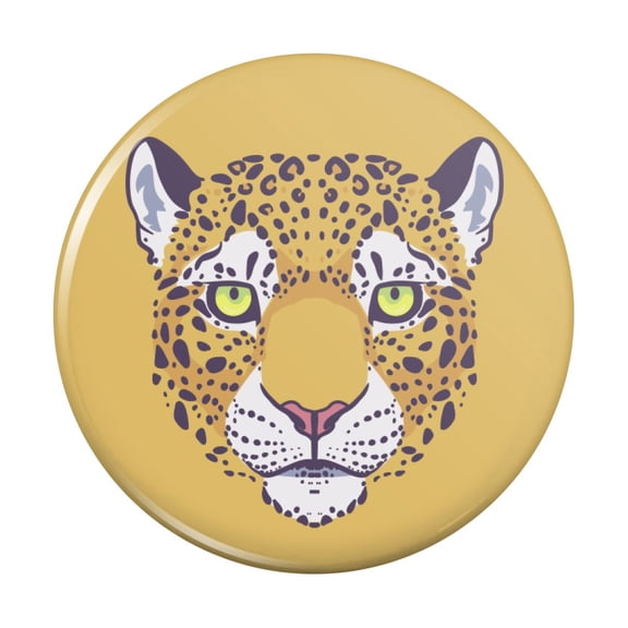 Gold Spotted Leopard Face Kitchen Refrigerator Locker Button Magnet
