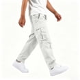 thumbnail image 6 of HAOTAGS Boys Cargo Pants (5-15) Loose Casual Elastic Waist Casual Sports Workwear Cotton Cargo Pants White Size 10, 6 of 8