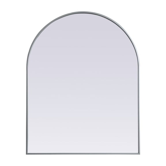 Metal Frame Arch Mirror 33x42 Inch in Silver