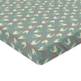 thumbnail image 2 of Ambesonne Romantic Fitted Sheet, Birds Little Hearts, Full Size, Jade Green Pale Pink, 2 of 3