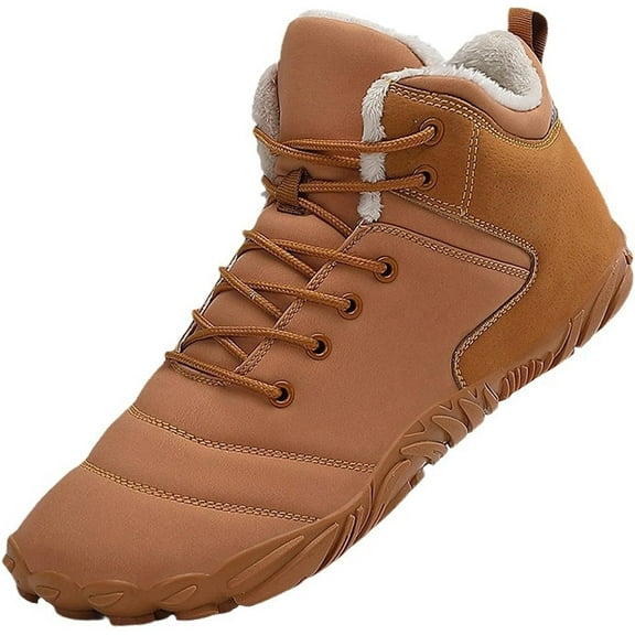 Hiking Shoes Barefoot Men's Winter Warm Zero Drop Snow Boots Outdoor Waterproof Anti-Slip Wide Toe Box Five Finger Sneakers