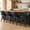 Leather-Black, variant on Swivel Counter Height Bar Stools, Set of 2, 27'' Modern Bar Stool with Curved Back and Solid Wood Legs, Bar Stools for Kitchen Island, Faux Leather Brown
