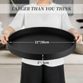 thumbnail image 2 of Round Ottoman Tray Serving Decor - Large Black Coffee Table with Handles for Living Room Home Decor, 2 of 8