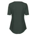 thumbnail image 6 of 3/4 Sleeve Blouse Top for Women Half Zipper V-Neck Shirt Solid Color Casual Loose Summer Clothes, 6 of 6