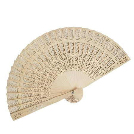 

BESTHUA Wooden Fans Portable Fan for Weddings Hand Fan Foldable Cutout Folding Fans Wooden Folding Fan Openwork Hand Held Folding Fans for Wedding Birthday Party appropriate