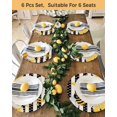 thumbnail image 4 of 13 Inch Round Placemats Set of 6, Spring Bees Daisy Non Slip Heat Insulation PP Table Mats, Rustic Tulips Dots Black Striped Burlap Washable Place Mats for Kitchen Dining Party Table Decor, 4 of 7