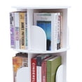 thumbnail image 4 of 3 Tier 360° Rotating Stackable Shelves Revolving Bookcase, Stainless Steel PVC White, 4 of 23