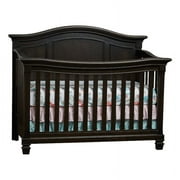 Baby Cache Glendale Traditional Wood 4-in-1 Lifetime Crib in Charcoal Brown