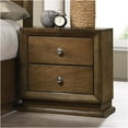 thumbnail image 3 of JERFIT Walnut Twin Bed with 2 Nightstands, 3-Piece Transitional Bedroom Set with Metal Knobs, Engineered Wood Frame, 3 of 10