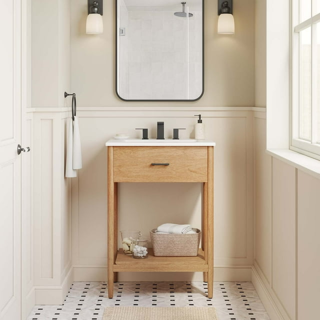 Modway Zaire 24" Bathroom Vanity in Natural White