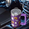 thumbnail image 5 of 30oz Halloween Tumbler with Handle and Straw Lid – Spooky Pumpkin Gift – Insulated Travel Coffee Mug Leak Proof, 5 of 5