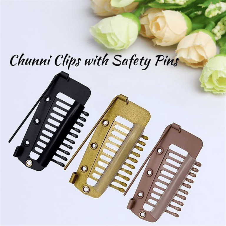 Secure Chunni Your Dupatta Tikka with Ease Fp Sale 5X Clips with Safety Pin