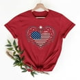 thumbnail image 2 of Summer American Flag Graphic T-Shirts For Women Cotton Breathable Tees Pullover Sweater Blouses Heart Printed Tee Shirts Crew Neck Short Sleeve Tops 2025 Beach Vacation Tunics, 2 of 7