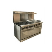 60 in. Commercial Gas Restaurant Ranges 1 Six-burner stove, 1 Griddle, 2 Ovens