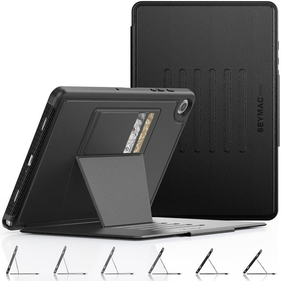 SEYMAC stock Étui pour Samsung Galaxy Tab A9+ Plus 11 Pieds', Étui Auto Sommeil/réveil avec Support Magnétique Multi-Angles, Fente pour Carte pour Galaxy Tab A9+/A9 Plus 11 Pieds' SM-X210/X216/X218, (Noir)