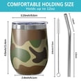 thumbnail image 5 of Camouflage 12oz Stainless Steel Insulated Wine Tumbler with Lid and Straw – Double Wall Vacuum Mug for Hot & Cold Drinks, 304 Steel Interior, Sweat-Free Design, 5 of 5