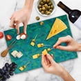 thumbnail image 4 of Teal Cutting Board, Abstract Irregular Triangle Mosaic Design and Geometrical Modern Art Image Pattern, Decorative Tempered Glass Cutting and Serving Board, Large Size, Green Navy, by Ambesonne, 4 of 5