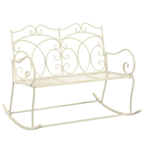 vidaXL Garden Bench 40.9" Iron Antique White