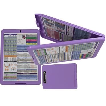 Nursing Clipboard with storage -providing quick access to clinical references - ideal for rotations (Nurse clipboard Purple)
