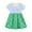 Green, variant on Odeerbi Toddler Girls Cartoon Print Cotton Dress Summer Cute A-Line Dress Children's Striped Knitted Short Sleeve Dress Toddler Girls Clothes