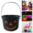 thumbnail image 2 of 1PC Halloween Trick or Treat Pumpkin Bucket,Plastic Candy Bucket for Trick or Treating,Jack O Lantern Basket and Pails with Handle for Man and Woman,Halloween Party Favor Supplies(Black), 2 of 9